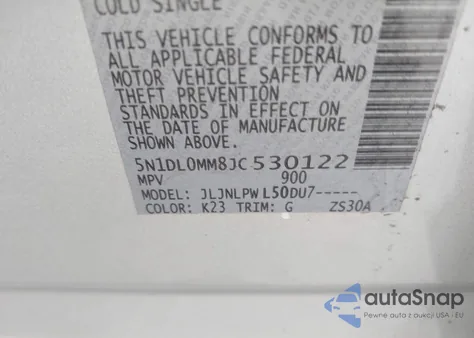 2018 Infiniti Qx60 from USA, damaged, VIN 5N1DL0MM8JC530122